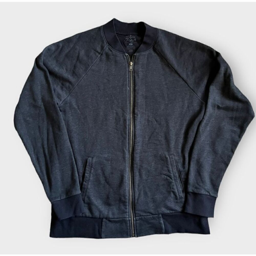 Fresh Clean Tees Men’s Medium Oversized Navy Blue Full Zip Jacket Coat